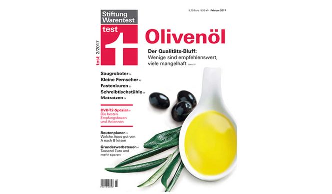 Stiftung Warentest 2017 über Olivenöl